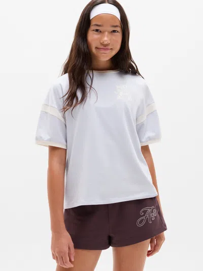 Athleta Kids'  Girl Right Moves Slouchy Tee In Varsity Letter Dove