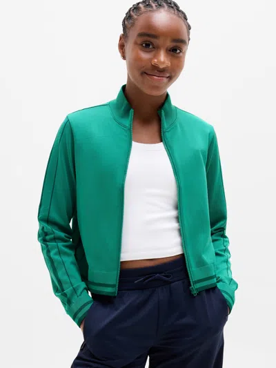 Athleta Kids'  Girl Rise Above Rib Cardigan In Laurel