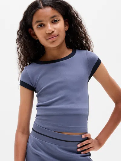 Athleta Kids'  Girl Rise Above Rib Finish Line Tee In Sail