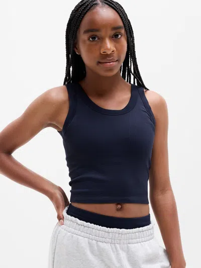 Athleta Kids'  Girl Rise Above Rib Scoop Tank In Navy