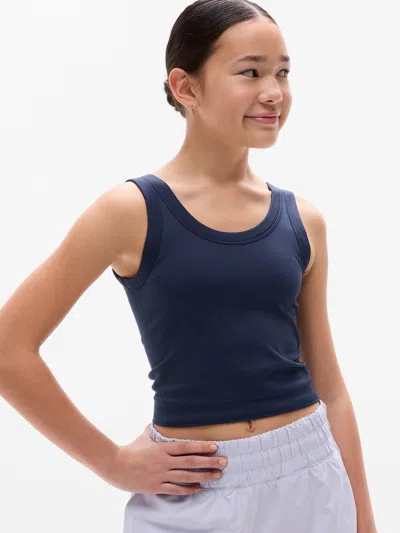 Athleta Kids'  Girl Rise Above Rib Scoop Tank In Navy