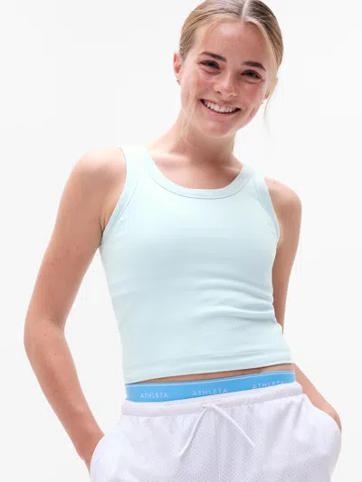 Athleta Kids'  Girl Rise Above Rib Scoop Tank In Sky