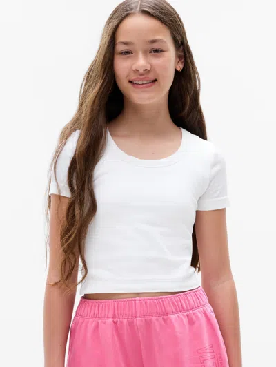 Athleta Kids'  Girl Rise Above Rib Scoop Tee In White