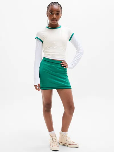 Athleta Kids'  Girl Rise Above Rib Skort In Laurel