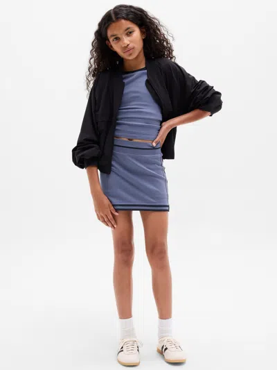 Athleta Kids'  Girl Rise Above Rib Skort In Navy