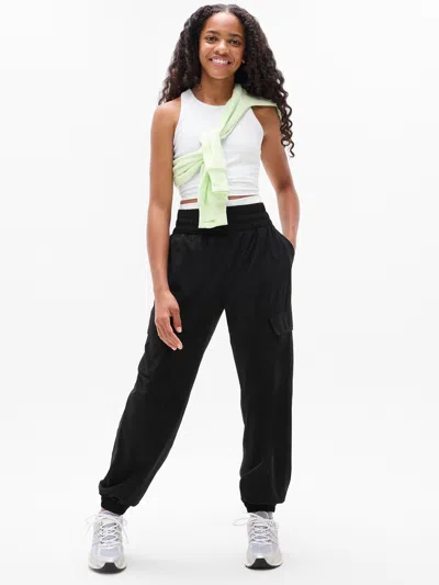 Athleta Kids'  Girl Run Free Cargo Jogger In Black