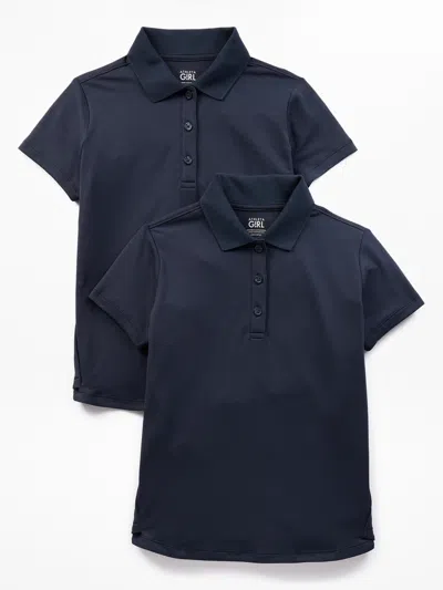 Athleta Kids'  Girl School Day Polo 2-pack In Navy