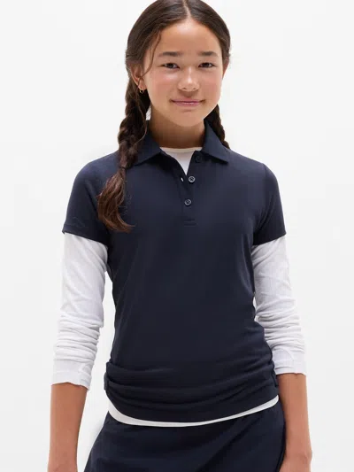 Athleta Kids'  Girl School Day Polo In Navy