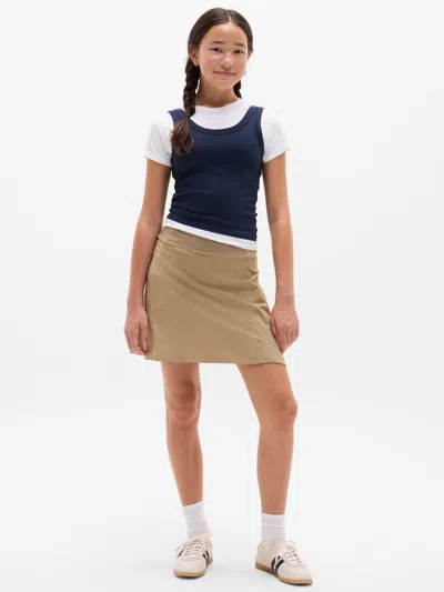 Athleta Kids'  Girl School Day Skort In Brownstone Beige