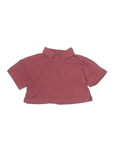 Pre-owned Athleta Girl Kids' Short Sleeve Polo Shirt In Burgundy