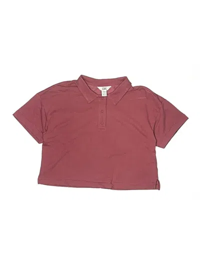 Pre-owned Athleta Girl Kids' Short Sleeve Polo Shirt In Burgundy