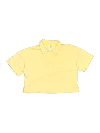 Pre-owned Athleta Girl Kids' Short Sleeve Polo Shirt In Yellow