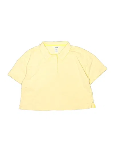 Pre-owned Athleta Girl Kids' Short Sleeve Polo Shirt In Yellow