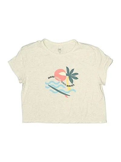 Pre-owned Athleta Girl Kids' Short Sleeve T-shirt In Ivory