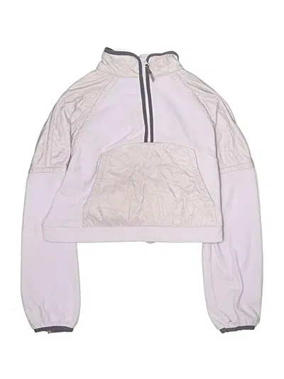 Pre-owned Athleta Girl Kids' Track Jacket In Silver