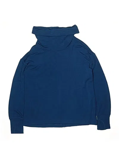 Pre-owned Athleta Girl Kids' Turtleneck Sweater In Blue