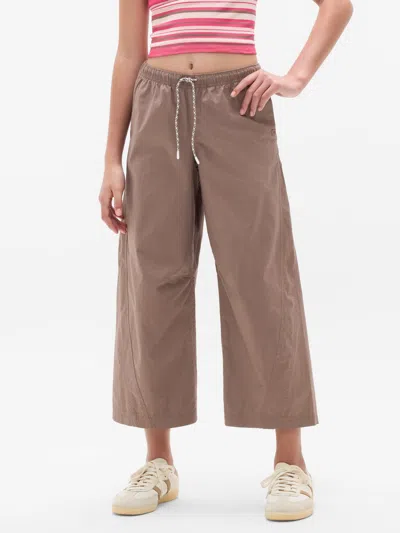 Athleta Kids'  Girl Woven Wide Leg Crop Pant In Driftwood