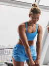 Athleta Glide Perforated Run Short In Blue