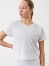 Athleta Grid Knit Tee In Bright White