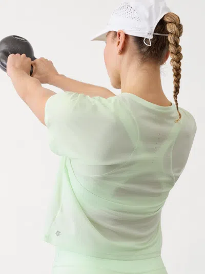 Athleta Grid Knit Tee In Mint Tint