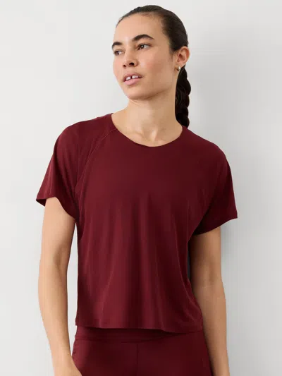 Athleta Grid Knit Tee In Redwood