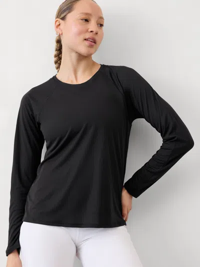 Athleta Grid Knit Top In Black
