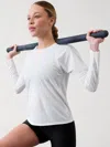 Athleta Grid Knit Top In Bright White