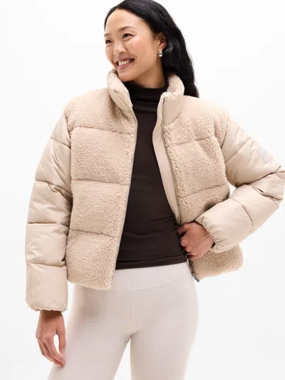 Athleta Halo Hybrid Puffer Jacket In Neutral
