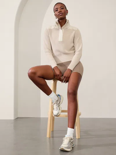 Athleta Hanover Hybrid 1/2 Zip Sweater In Abalone