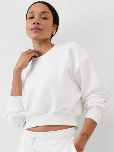 Athleta Heavyweight Terry Crew Sweatshirt In Bright White