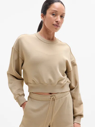 Athleta Heavyweight Terry Crew Sweatshirt In Ecru