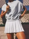 Athleta Heavyweight Terry Dolman Tee In Galactic Grey Heather