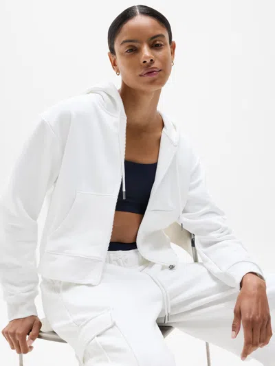 Athleta Heavyweight Terry Full Zip In Bright White