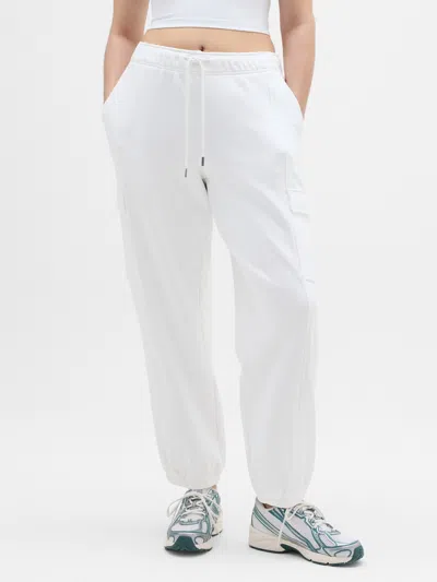 Athleta Heavyweight Terry Mid Rise Cargo Jogger In White