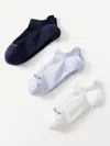 Athleta High Performance Ankle Sock 3-pack In Gossamer/navy
