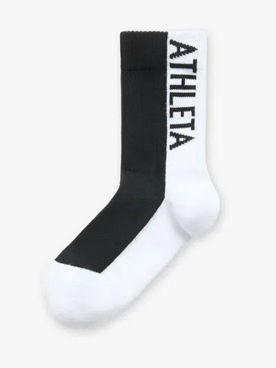 Athleta High Performance Crew Sock In Bright White/black