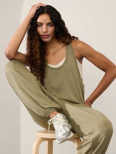 Athleta Hit Pause Jumpsuit In Olive Branch