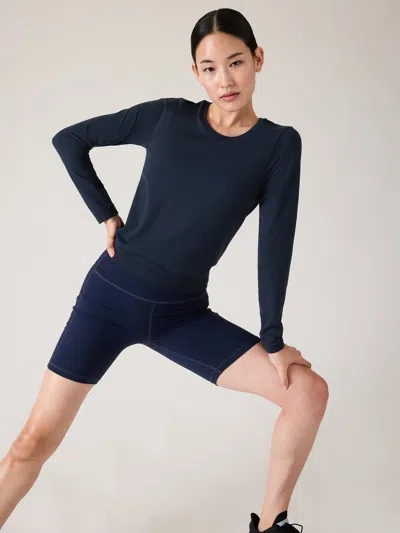 Athleta In Motion Seamless Top In Navy