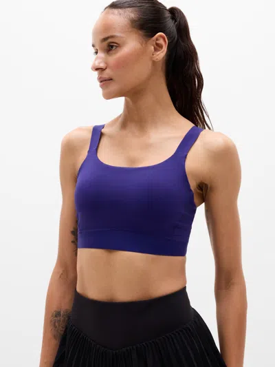 Athleta Interval Adjustable Sports Bra A-c In Purple
