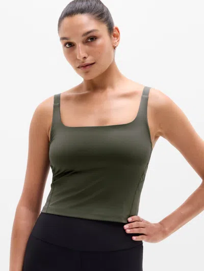 Athleta Interval Built-in Bra Tank In Jungle