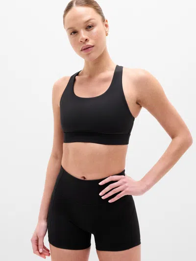 Athleta Interval Mesh Sports Bra D-dd In Black