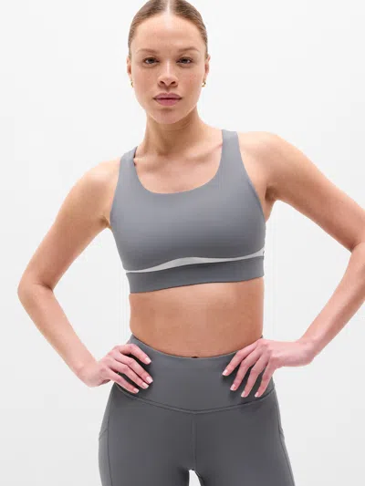 Athleta Interval Mesh Sports Bra D-dd In Gray