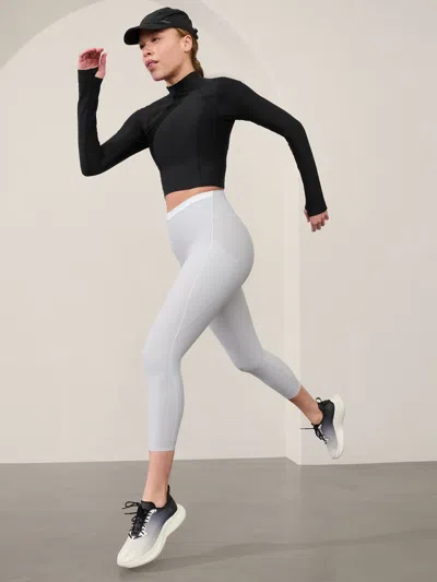 Athleta Interval Mock Neck Top In Black