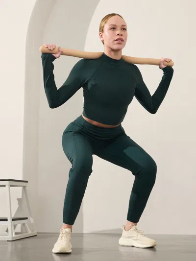 Athleta Interval Mock Neck Top In Cypress