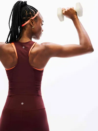 Athleta Interval Perforated Tank In Burgundy