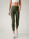 Athleta Interval Stash High Rise 7/8 Legging In Aspen Olive