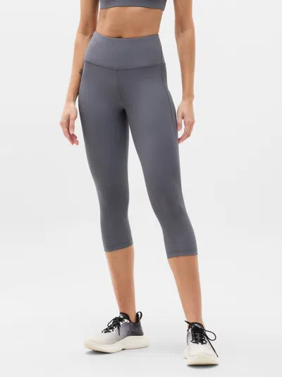 Athleta Interval Stash High Rise Capri In Gray
