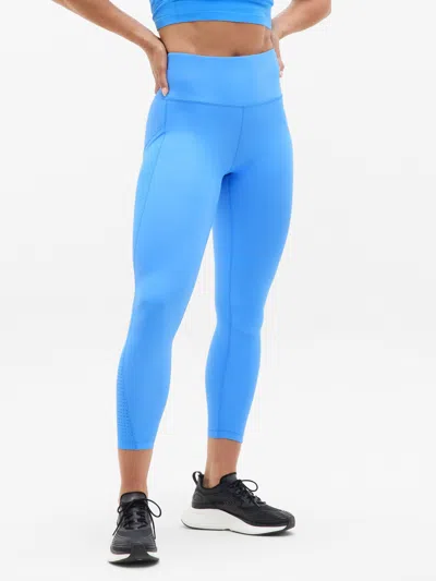 Athleta Interval Stash Perforated 7/8 Legging In Blue