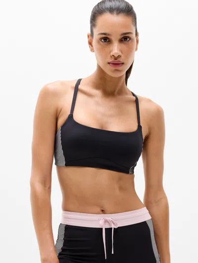 Athleta Invigorate Ribbed Sports Bra A-c In Black
