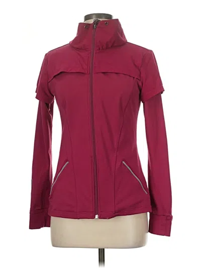 Pre-owned Athleta Jacket In Burgundy